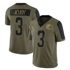 Johmsee C.Browns #3 Jerry Jeudy Player Olive Salute to Service Limited Home Game Stitched Jerseys