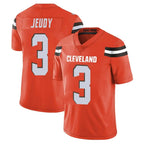 Johmsee C.Browns #3 Jerry Jeudy Player Orange Alternate Vapor Untouchable Limited Home Game Stitched Jerseys