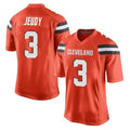 JohmseeC.Browns #3 Jerry Jeudy Player Orange Game Stitched Jerseys