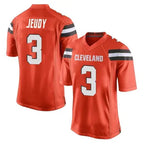 JohmseeC.Browns #3 Jerry Jeudy Player Orange Game Stitched Jerseys