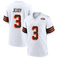 JohmseeC.Browns #3 Jerry Jeudy Player White Alternate Home Game Stitched Jerseys