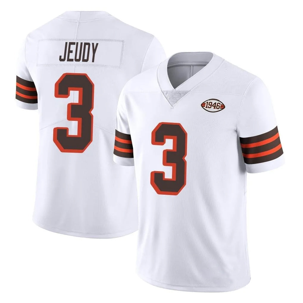 JohmseeC.Browns #3 Jerry Jeudy Player White Vapor Limited Alternate Stitched Jerseys
