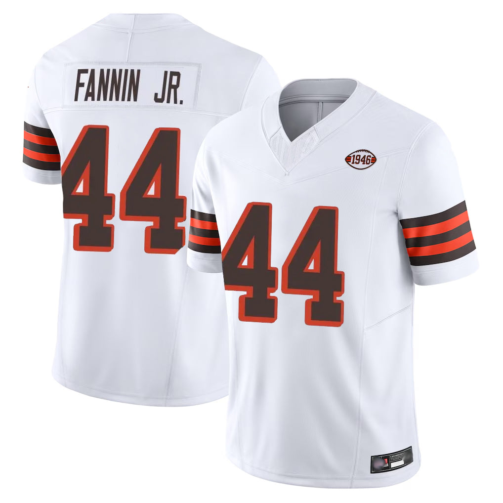 Johmsee C.Browns #44 Harold Fannin Jr. Player White Limited Vapor F.U.S.E. Alternate Game Stitched Jerseys