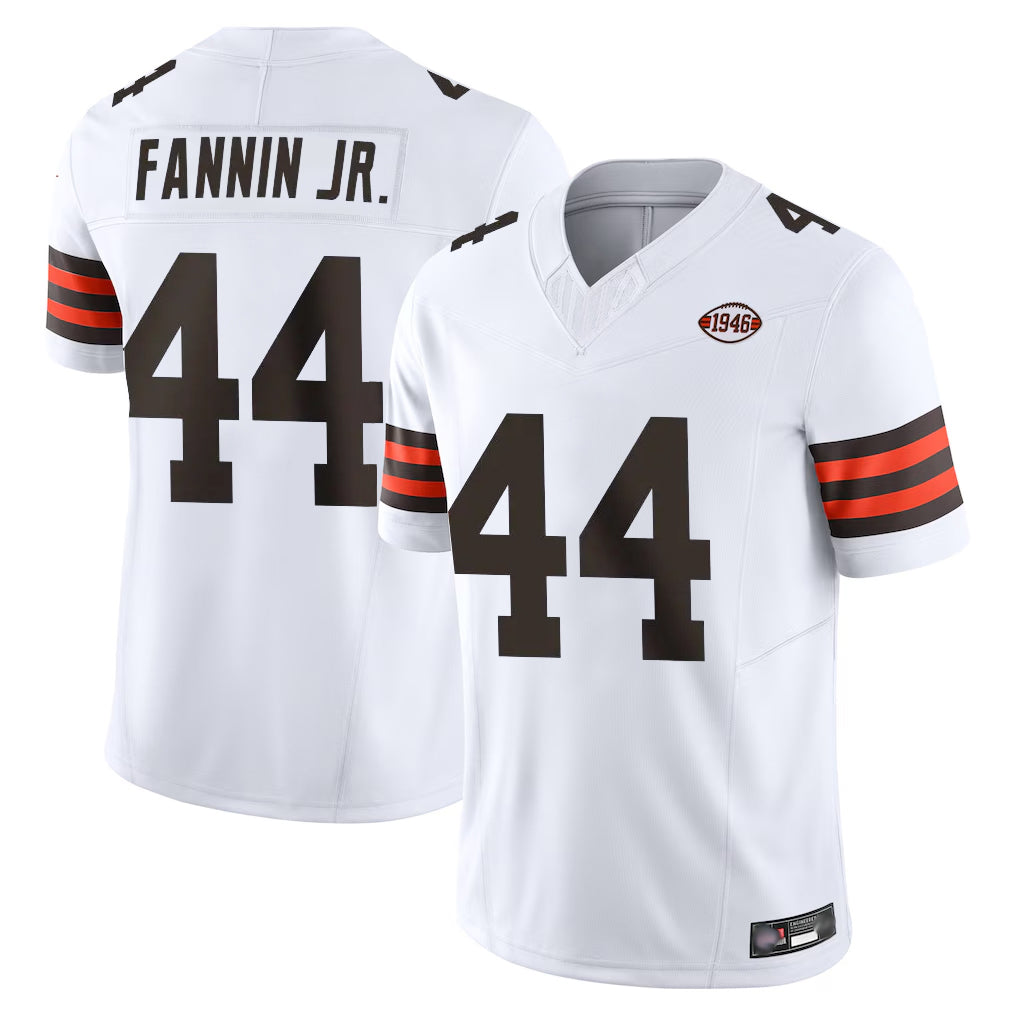Johmsee C.Browns #44 Harold Fannin Jr. Player White Vapor F.U.S.E. Limited Home Game Stitched Jerseys