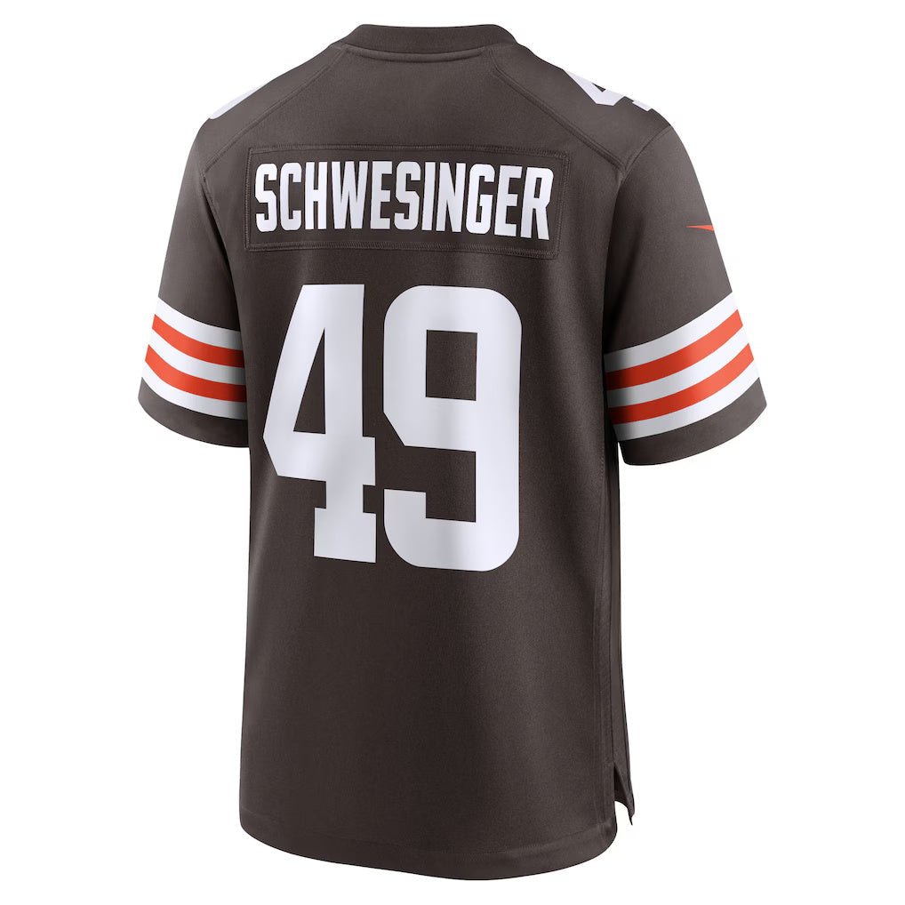 Johmsee C.Browns #49 Carson Schwesinger Brown 2025 Draft Game Stitched Jerseys