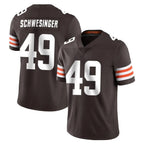 Johmsee C.Browns #49 Carson Schwesinger Player Brown Color Vapor Untouchable Limited Home Game Stitched Jerseys