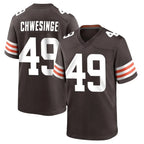 Johmsee C.Browns #49 Carson Schwesinger Player Brown Home Game Stitched Jerseys