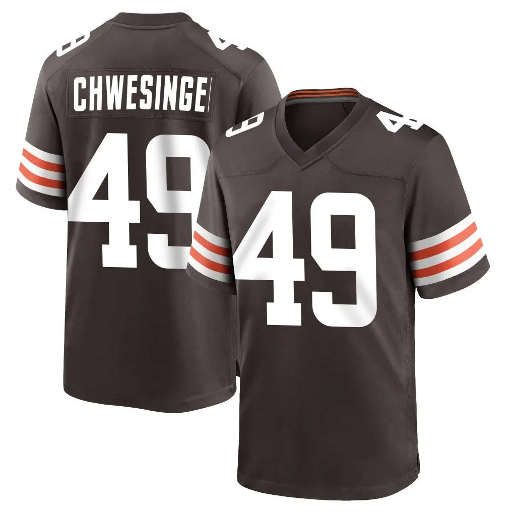Johmsee C.Browns #49 Carson Schwesinger Player Brown Home Game Stitched Jerseys