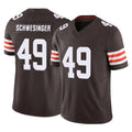 Johmsee C.Browns #49 Carson Schwesinger Player Brown Vapor F.U.S.E. Limited Home Game Stitched Jerseys