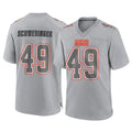 Johmsee C.Browns #49 Carson Schwesinger Player Gray Atmosphere Fashion Game Stitched Jerseys