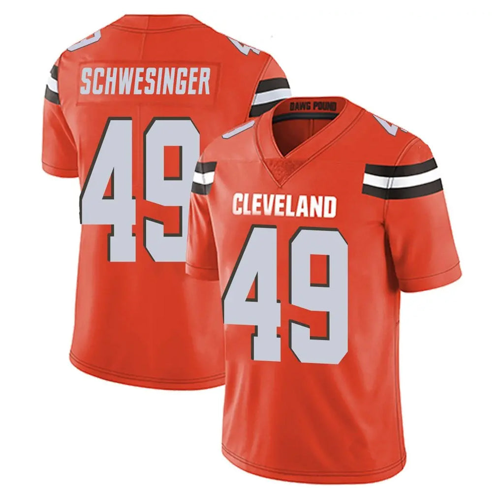 Johmsee C.Browns #49 Carson Schwesinger Player Orange Alternate Vapor Untouchable Limited Home Game Stitched Jerseys