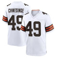 Johmsee C.Browns #49 Carson Schwesinger Player White Home Game Stitched Jerseys