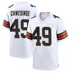 Johmsee C.Browns #49 Carson Schwesinger Player White Home Game Stitched Jerseys