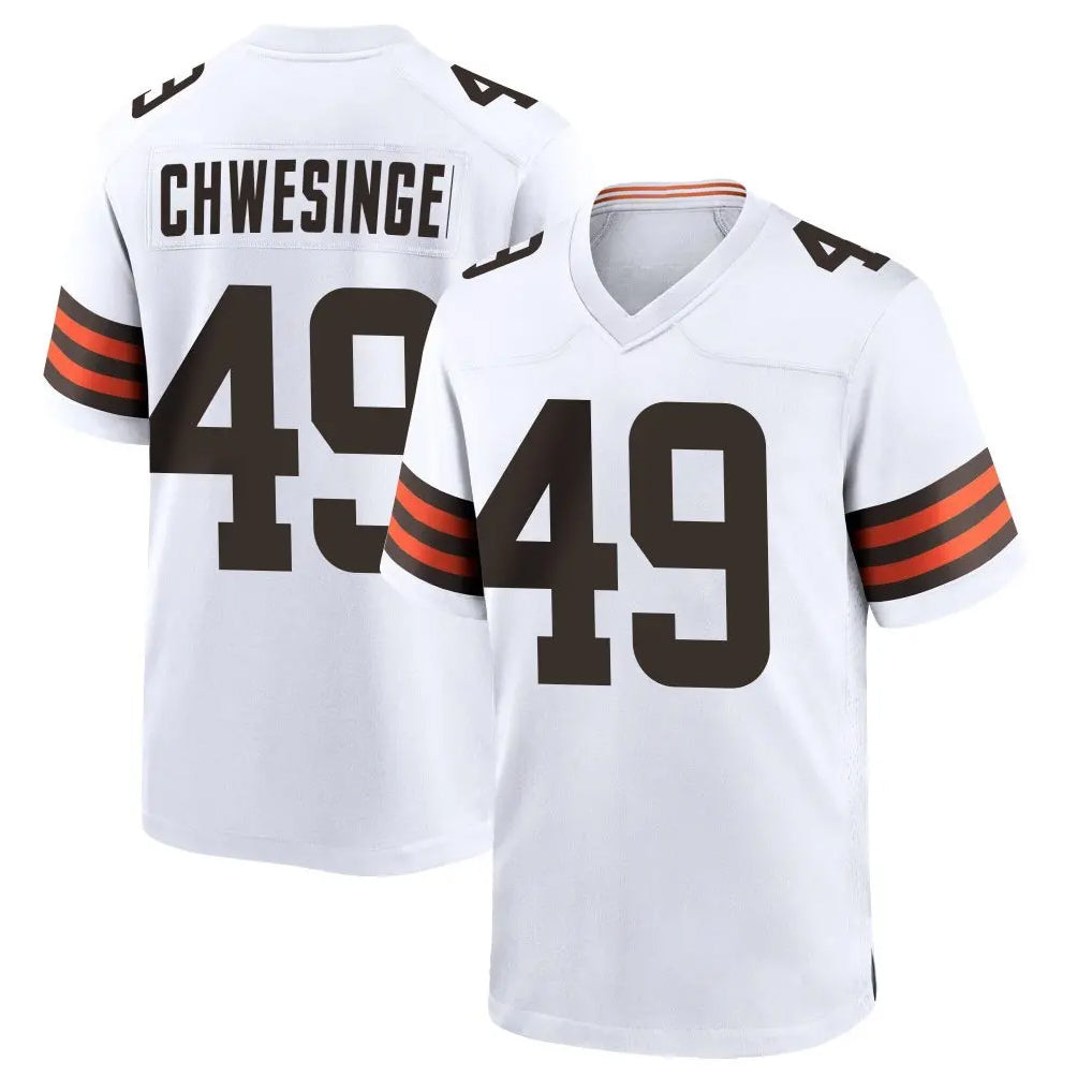 Johmsee C.Browns #49 Carson Schwesinger Player White Home Game Stitched Jerseys