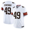 Johmsee C.Browns #49 Carson Schwesinger Player White Vapor F.U.S.E. Limited Home Game Stitched Jerseys