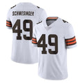 Johmsee C.Browns #49 Carson Schwesinger Player White Vapor Untouchable Limited Home Game Stitched Jerseys