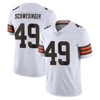 Johmsee C.Browns #49 Carson Schwesinger Player White Vapor Untouchable Limited Home Game Stitched Jerseys