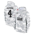 Johmsee C.Browns #4 Deshaun Watson Player Arctic Camo Salute to Service Hoodies Limited Game Stitched Jerseys
