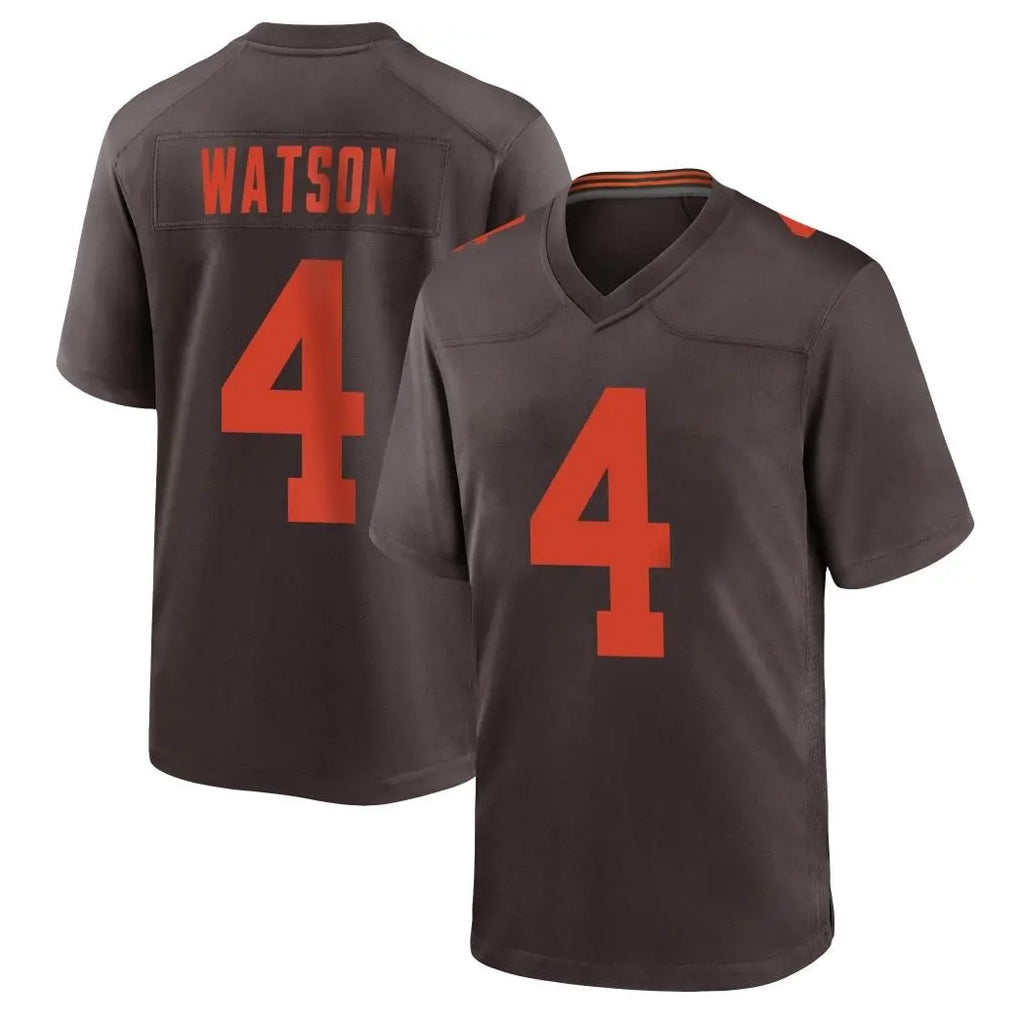 Johmsee C.Browns #4 Deshaun Watson Player Brown Alternate Home Game Stitched Jerseys