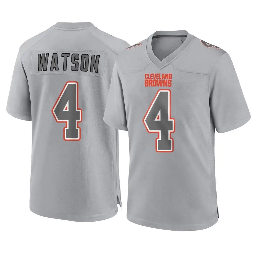 Johmsee C.Browns #4 Deshaun Watson Player Gray Atmosphere Fashion Game Stitched Jerseys