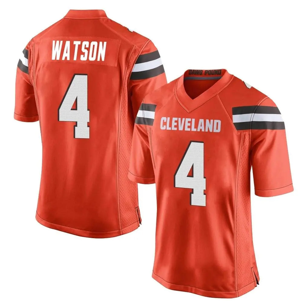 Johmsee C.Browns #4 Deshaun Watson Player Orange Home Game Stitched Jerseys