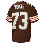 Johmsee C.Browns #73 Joe Thomas Mitchell & Ness Brown Legacy Replica Stitched Jerseys