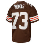Johmsee C.Browns #73 Joe Thomas Mitchell & Ness Brown Legacy Replica Stitched Jerseys