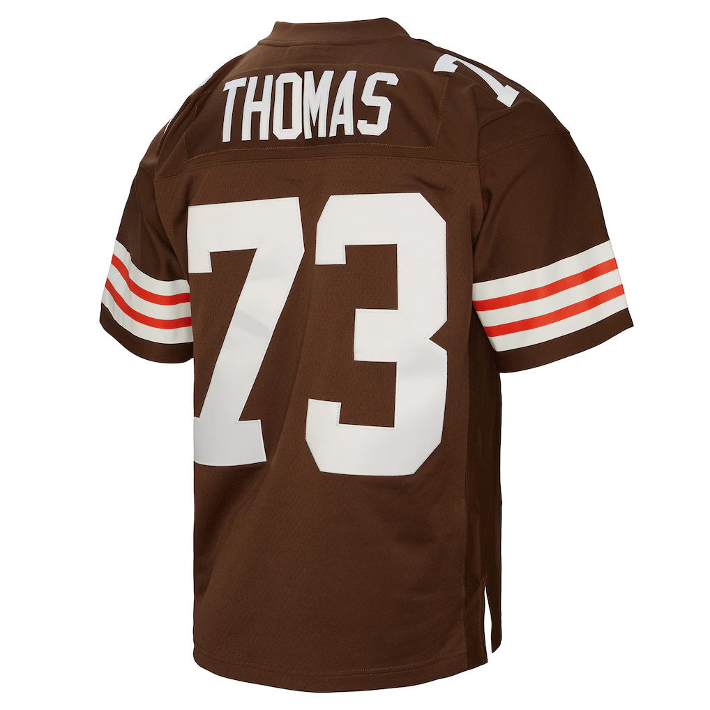 Johmsee C.Browns #73 Joe Thomas Mitchell & Ness Brown Legacy Replica Stitched Jerseys