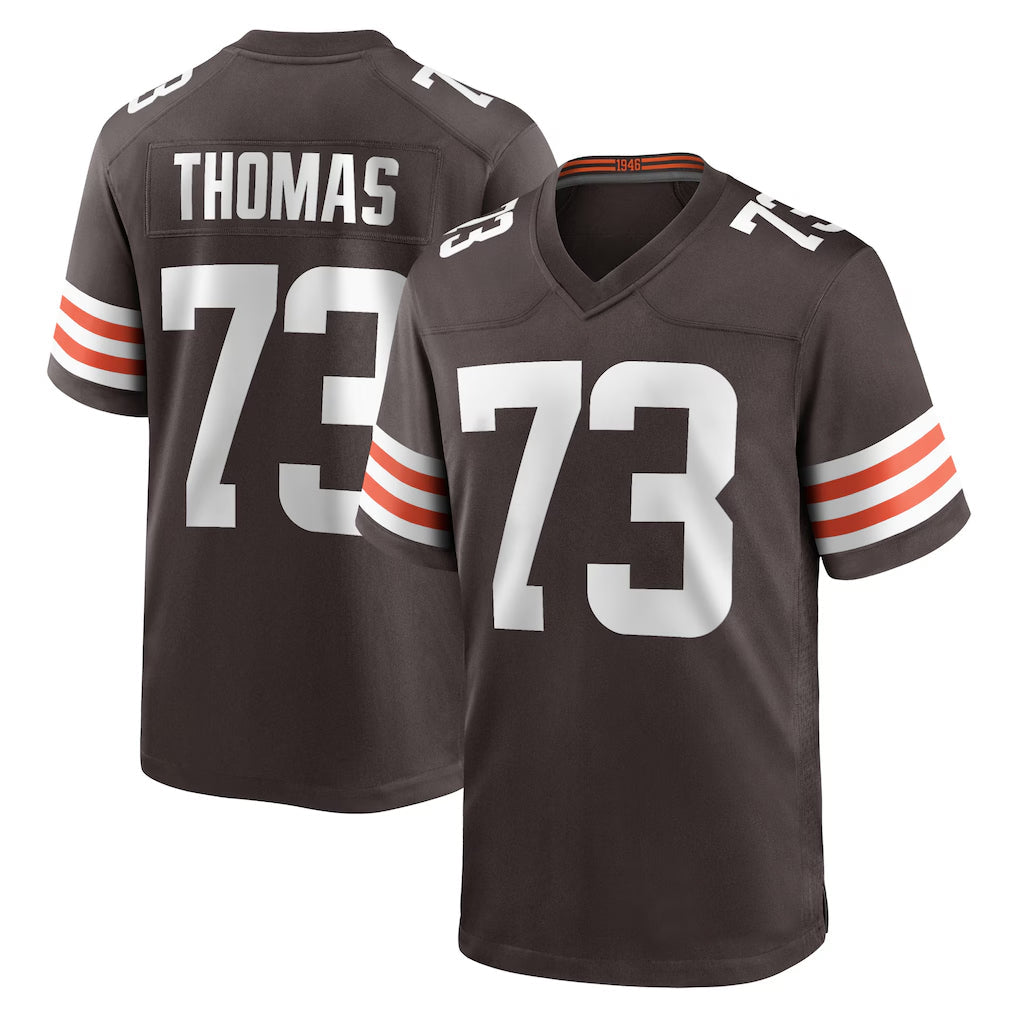 Johmsee C.Browns #73 Joe Thomas Player Brown Home Game Stitched Jerseys
