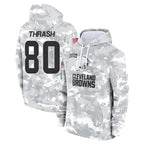 Johmsee C.Browns #80 Jamari Thrash Player Arctic Camo Salute to Service Hoodies Limited Game Stitched Jerseys