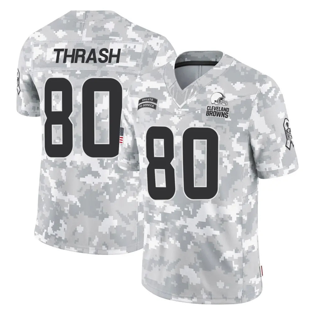 Johmsee C.Browns #80 Jamari Thrash Player Arctic Camo Salute to Service Limited Home Game Stitched Jerseys
