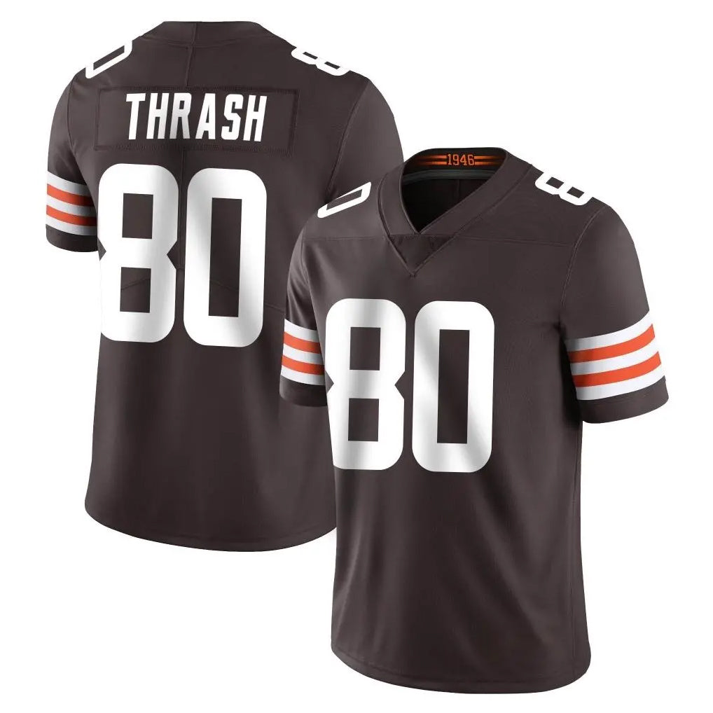 Johmsee C.Browns #80 Jamari Thrash Player Brown Color Vapor Untouchable Limited Home Game Stitched Jerseys