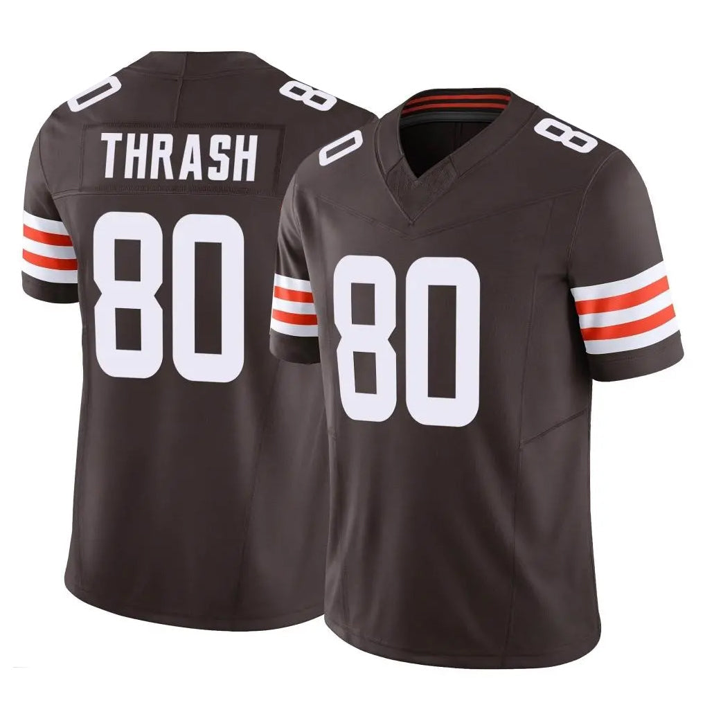 Johmsee C.Browns #80 Jamari Thrash Player Brown Vapor F.U.S.E. Limited Home Game Stitched Jerseys