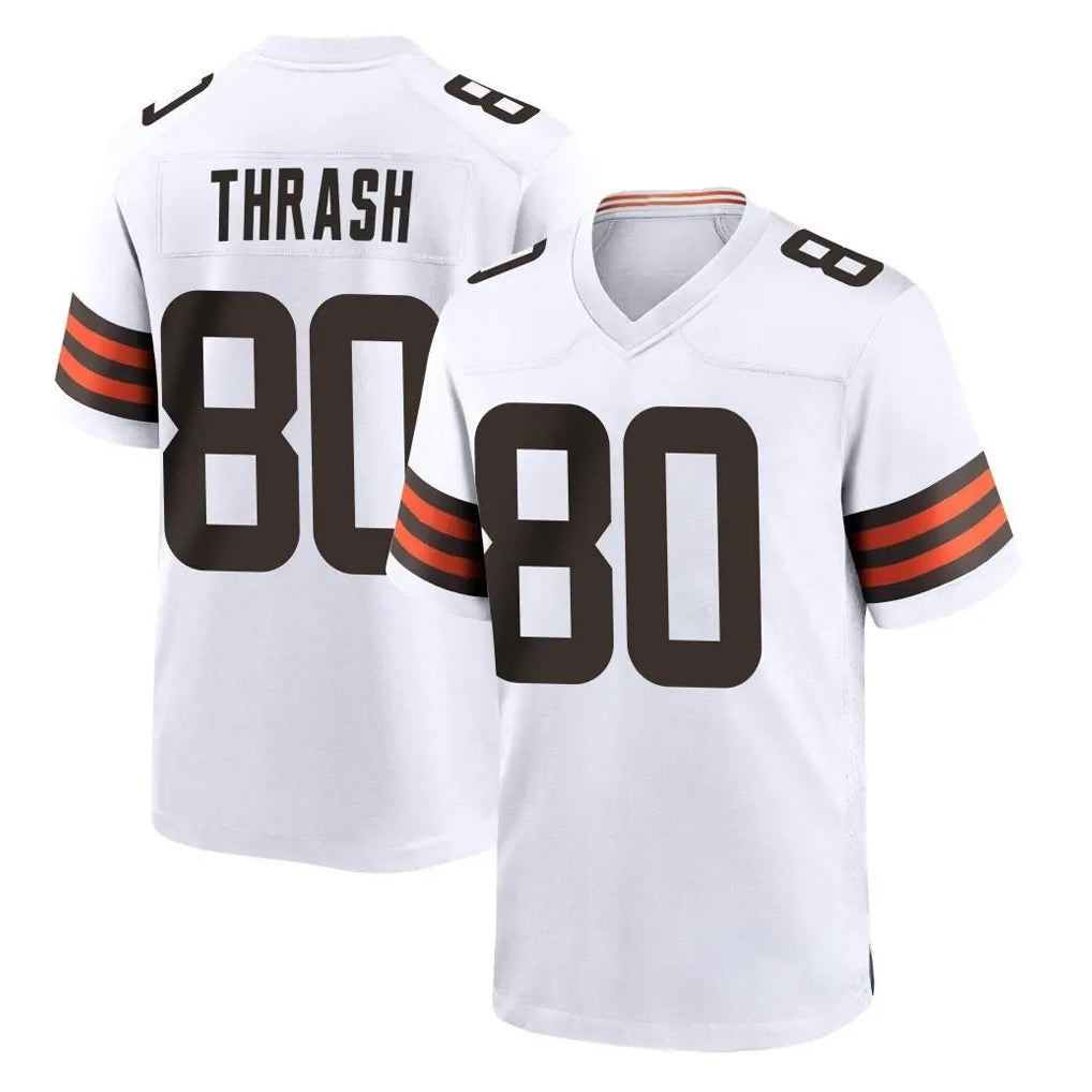 Johmsee C.Browns #80 Jamari Thrash Player White Home Game Stitched Jerseys