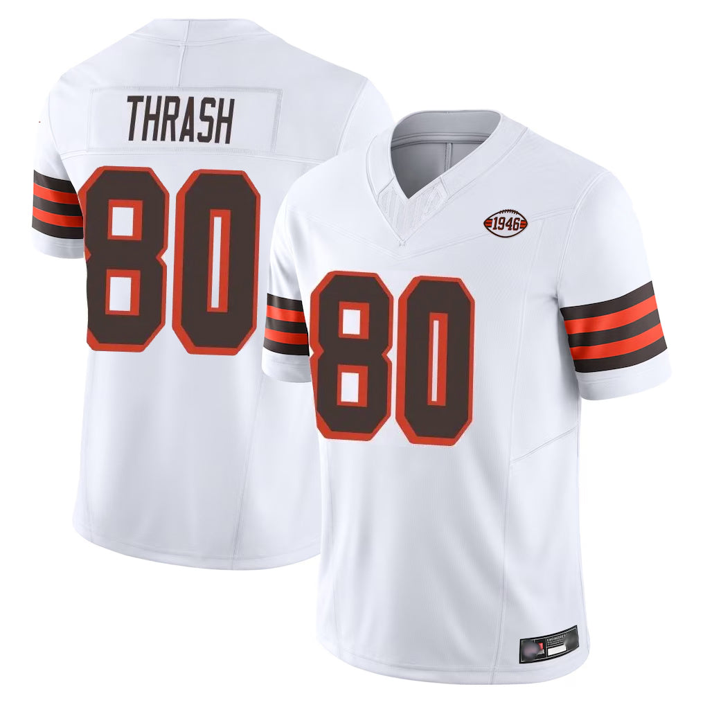 Johmsee C.Browns #80 Jamari Thrash Player White Limited Vapor F.U.S.E. Alternate Game Stitched Jerseys