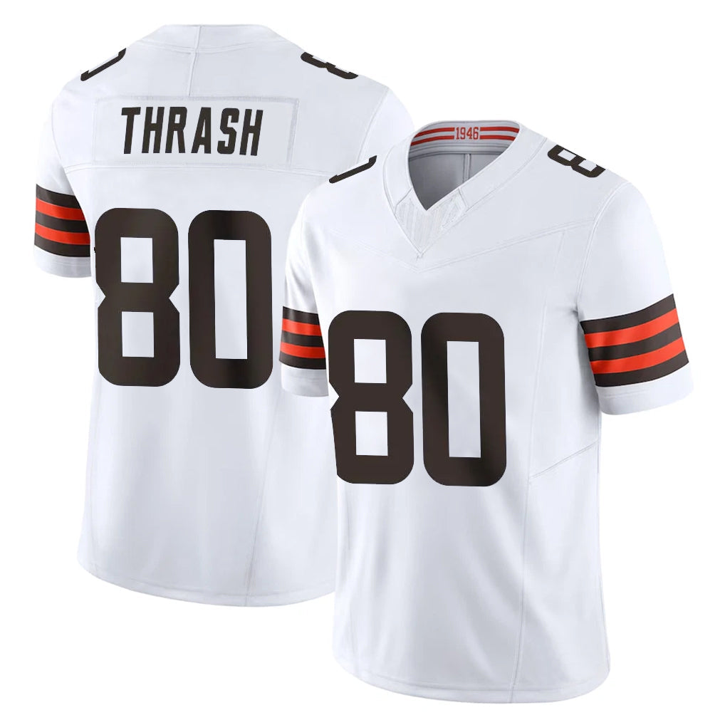 Johmsee C.Browns #80 Jamari Thrash Player White Vapor F.U.S.E. Limited Home Game Stitched Jerseys