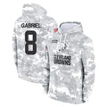 Johmsee C.Browns #8 Dillon Gabriel Player Arctic Camo Salute to Service Hoodies Limited Game Stitched Jerseys