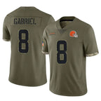 Johmsee C.Browns #8 Dillon Gabriel Player Olive Salute to Service Limited Game Stitched Jerseys