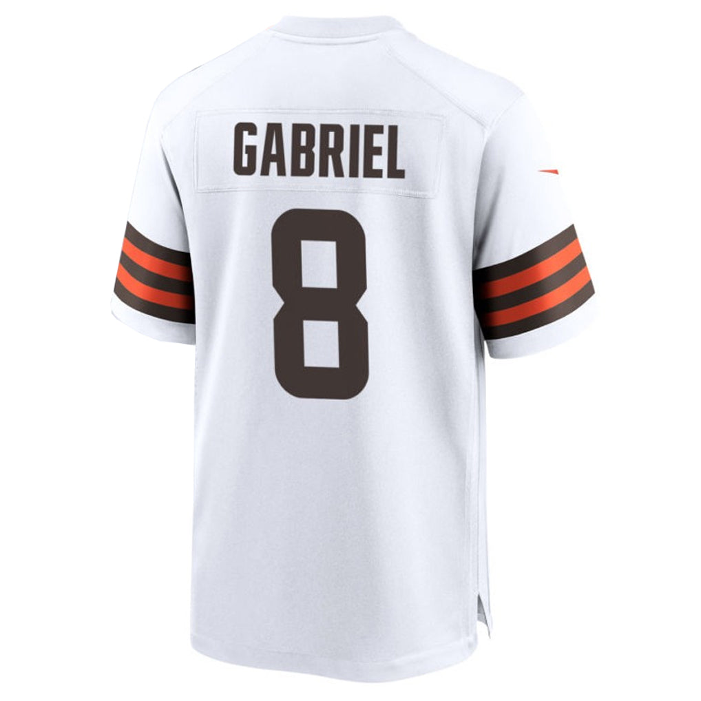 Johmsee C.Browns #8 Dillon Gabriel Player White Home Game Stitched Jerseys