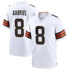 Johmsee C.Browns #8 Dillon Gabriel Player White Home Game Stitched Jerseys