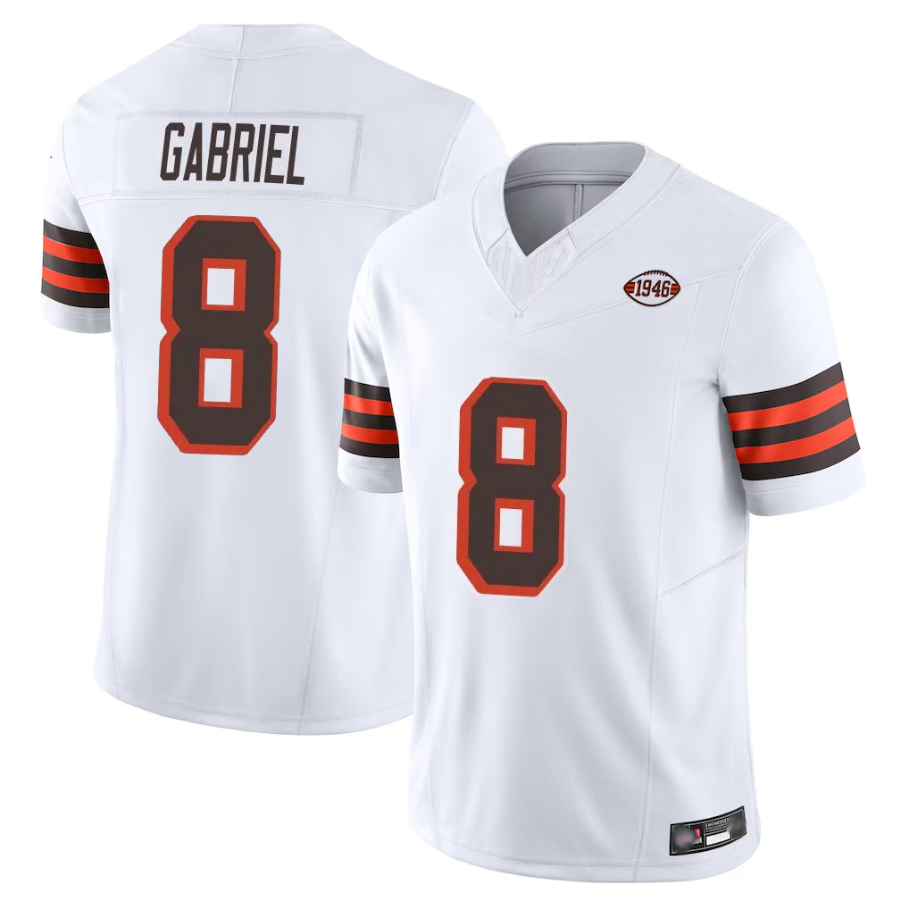 Johmsee C.Browns #8 Dillon Gabriel Player White Limited Vapor F.U.S.E. Alternate Game Stitched Jerseys