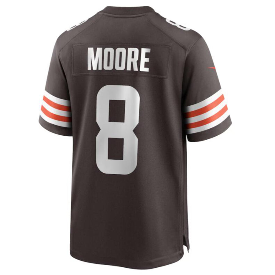 Johmsee C.Browns #8 Elijah Moore Brown Game Retired Player Jersey American Stitched Jersey