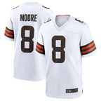 Johmsee C.Browns #8 Elijah Moore White Game Retired Player Jersey American Stitched  Jerseys