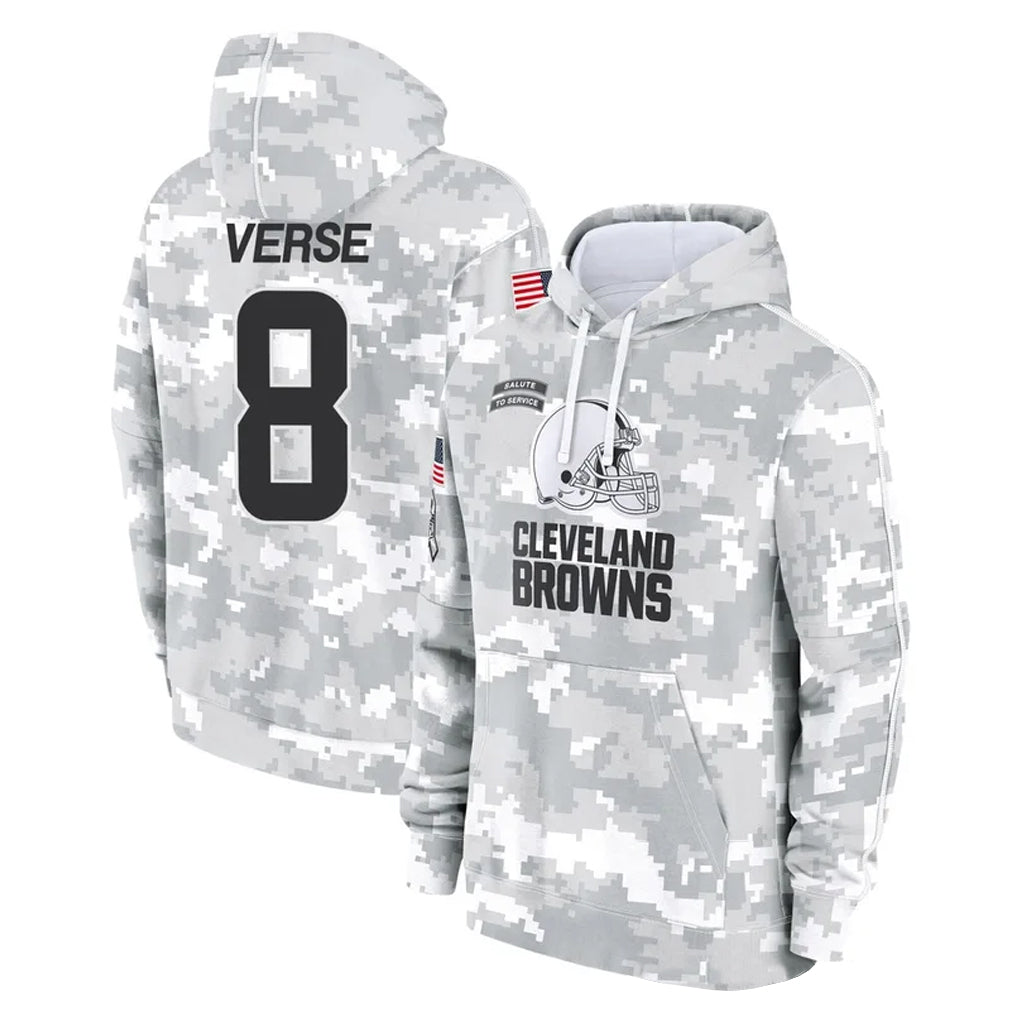 Johmsee C.Browns #8 Jared Verse Player Arctic Camo Salute to Service Hoodies Limited Game Stitched Jerseys