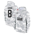 Johmsee C.Browns #8 Jared Verse Player Arctic Camo Salute to Service Hoodies Limited Game Stitched Jerseys
