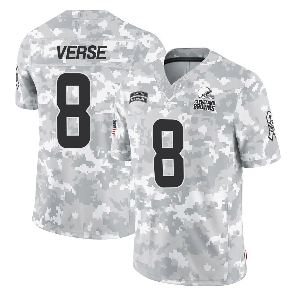 Johmsee C.Browns #8 Jared Verse Player Arctic Camo Salute to Service Limited Home Game Stitched Jerseys