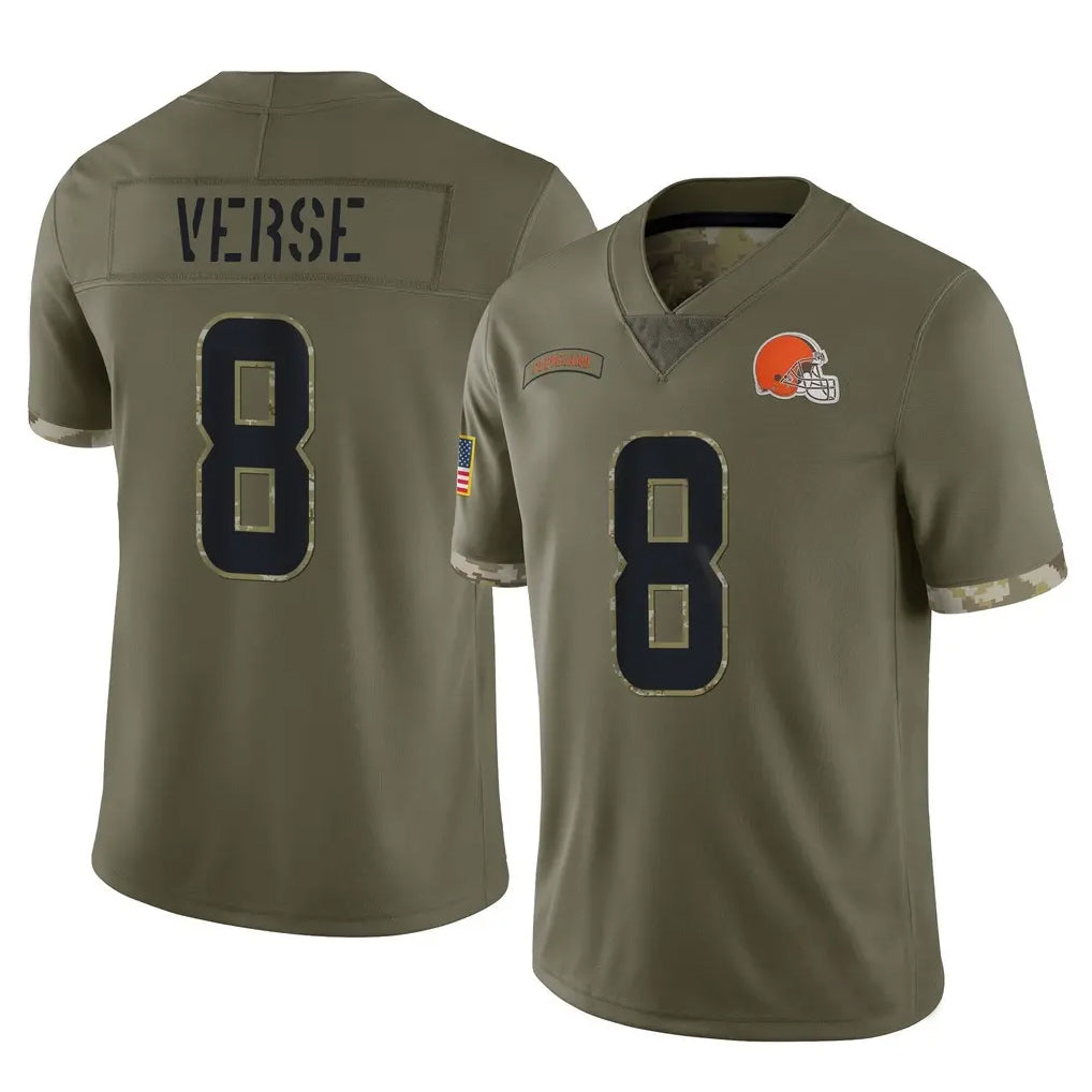 Johmsee C.Browns #8 Jared Verse Player Olive Salute to Service Limited Game Stitched Jerseys