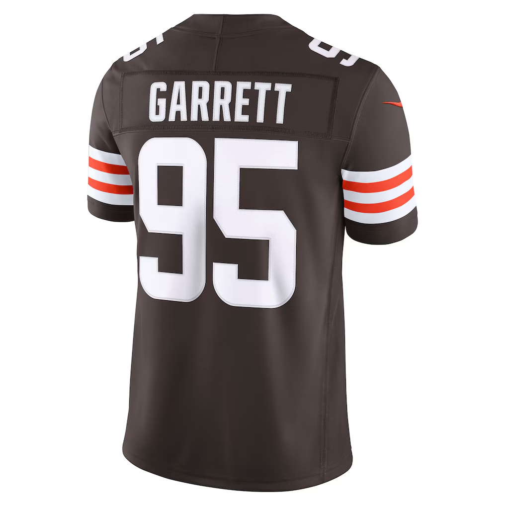 Johmsee C.Browns #95 Myles Garrett Brown Team Vapor F.U.S.E. Stitched Limited Jerseys