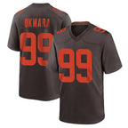 Johmsee C.Browns #99 Julian Okwara Player Brown Alternate Home Game Stitched Jerseys