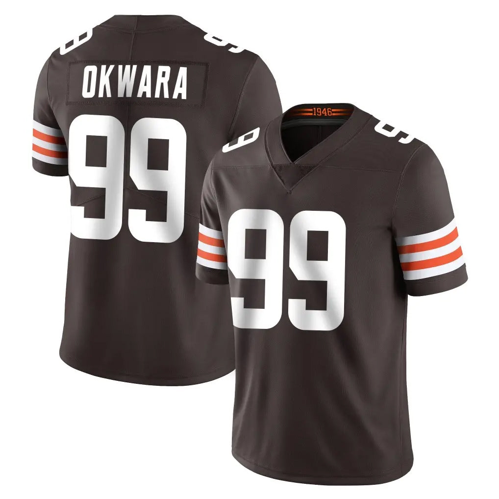 Johmsee C.Browns #99 Julian Okwara Player Brown Color Vapor Untouchable Limited Home Game Stitched Jerseys